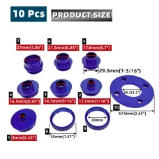 10PCS Router Template Guide Bushing Set Aluminum Alloy 8 Guide Bushings 2 Lock Nuts Woodworking with Router Jigs and Templates