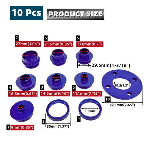 10PCS Router Template Guide Bushing Set Aluminum Alloy 8 Guide Bushings 2 Lock Nuts Woodworking with Router Jigs and Templates
