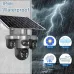 15MP HD V380 Pro Solar Powered PTZ Camera Three Lens Auto Tracking 10X Zoom Color Night Vision IP66 Wireless Outdoor Security Camera