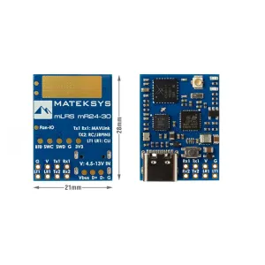 Mateksys MR24-30 mLRS (MAVLink long range system) firmware MAVLink 30dBm RF power 2.4GHz Receiver for FPV Drone