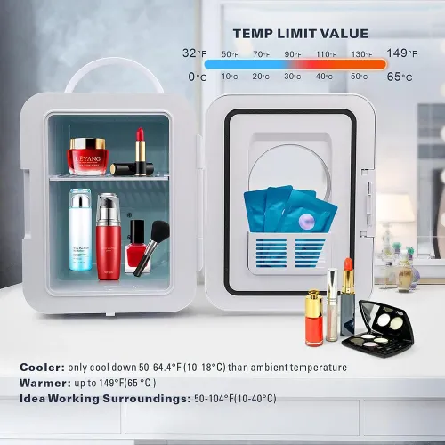 US Direct Stealth JRE100 Mini Fridge for Bedroom 4 Liter/6 Can Small Refrigerator AC/DC Cooler & Warmer for Dorm Car Office, Portable Compact Skincare Fridge for Skin Care Cosmetic Makeup Beverage