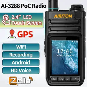 AIRITON AI-3288 Network Walkie Talkie Touch Screen Zello Global POC Radio GPS WIFI 4G Bluetooth Unlimited distance Radio