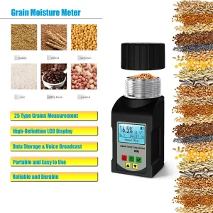 GS25A Smart Digital Grain Moisture Meter Accurate Tester Supports 25 Grains Including Corn Rice Coffee LCD Display Temperature Compensation Portable Design Long Battery Life
