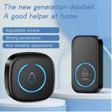 Wireless Doorbell IP44 Waterproof Smart Home Welcome Door Bell 300M Range 60 Ringtones 5-level Volume Adjustable Intelligent Home Chime Bell Kit EU Plug