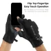 WESBIKING Self-locking Cycling Gloves Windproof Warm Fleece Sports Gloves Waterproof Flip-on Touchscreen Non Slip Skiing Gloves