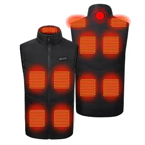TENGOO 11 Areas Heated Vest Jacket Fashion Men Women Intelligent USB Electric Thermal Vest Coat for Winter Hunting Skiing Camping