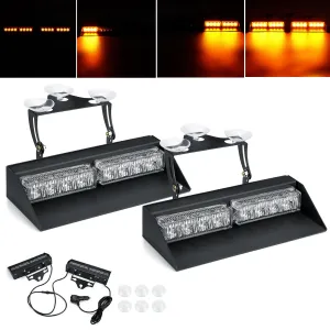 10-30V Emergency Strobe Lights 27 Mode Interior Windshield Lamp With Suction Cups For Trucks