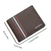 Men's Short Thin Wallet Soft Leather Multi-Card Slots Coin Purse Cross Pattern Horizontal Stitch Large Capacity Fashion Wallet