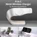 4 in 1 Wireless Magnetic Charger Metal Shell Fast Wireless Charging Station Stand Dock for Smart Phone for iPhone 17 17Pro 16 15 Pro Max for SAMSUNG for XIAOMI for Apple Watch for Airpods