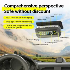 Smart TPMS Car Tire Pressure Alarm Monitor System 4 External Sensors Display Solar Intelligent Tyre Pressure Temperature Warning