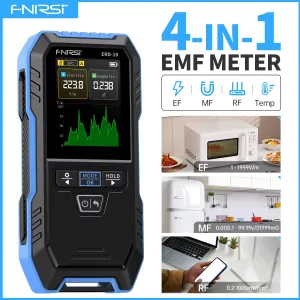 FNIRSI ERD-10 Electromagnetic Radiation Tester Electric Magnetic RF Radiation Meter High Accuracy Portable EMF Meter Color Screen Temperature Monitoring