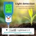 6 in 1 Soil Meter PH Tester LCD Display Light Fertility Temperature Moisture Humidity Analyzer Gardening Tool Battery Powered Eco-Friendly