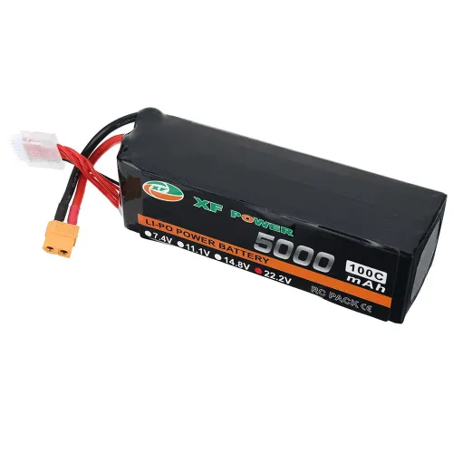 XF POWER 22.2V 5000mAh 100C 6S LiPo Battery XT60 Plug with T Deans Plug for RC Drone