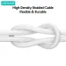 USAMS US-SJ658 6A 66W USB-A to Type-C Cable QC FCP AFC Fast Charging Data Transmission Tinned Copper Core Line 1.2M Long for iPhone 15 15 Plus for Huawei Mate60 Pro for Samsung Galaxy Z Flip4 for Xiaomi 13pro