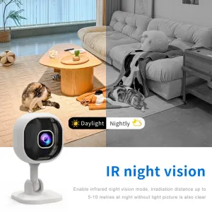A3 WiFi Camera 1080P HD IR Night Vision Smart Camera with Motion Detection Two-Way Audio Home Security Indoor Surveillance Supports TF Card