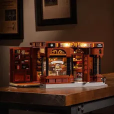 TUOMU JD131 American Coffee Shop Building Block Set with Lights Battery 1904 PCS Creative Play Imagination Kids Children Toys