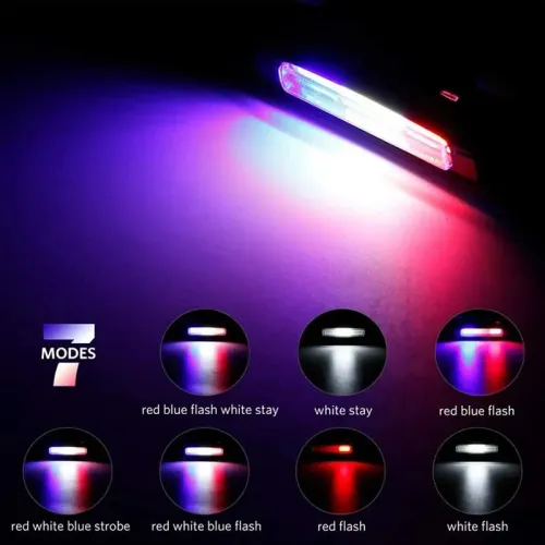 Cansses Bike Taillight 500mAh Battery 7 Light Modes USB Rechargeable Waterproof Lightweight Bicycle Rear Light for Night Cycling