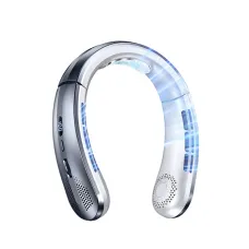 Tevorex Portable Neck Fan 5000mAh USB Rechargeable Lightweight Bladeless Silent Design 100 Gear Adjustable Speeds Electric Fans for Outdoor Sports