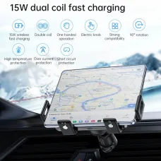 Bakeey S20A 15W Wireless Charger Fast Wireless Charging Bracket Air Outlet Car Holder Mount for iPhone 15 14 13 for Samsung Galaxy Fold Series