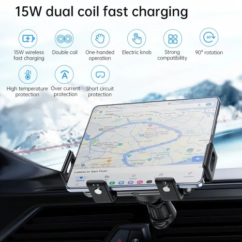 Bakeey S20A 15W Wireless Charger Fast Wireless Charging Bracket Air Outlet Car Holder Mount for iPhone 15 14 13 for Samsung Galaxy Fold Series