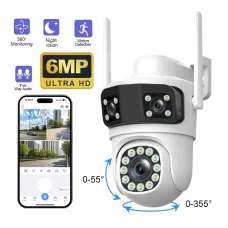 Guudgo Triple Lens Wireless Camera 2MP+2MP+2MP HD Outdoor Waterproof Surveillance Home Camera Mobile Remote 360 Degree Camera