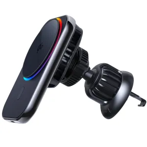 Bakeey Qi2 Magnetic Wireless Car Charger LED Light Holder Mount Magnet Fast Charging Station for iPhone16 15 14 13 12 Pro