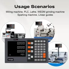 YH200 Digital Display KA300 3 Axis Grating Ruler Suite Compatible with Milling Machine PLC Lathe High Precision Stable Measurement with Large Display and Imported NSK Bearings for Optimal Performance