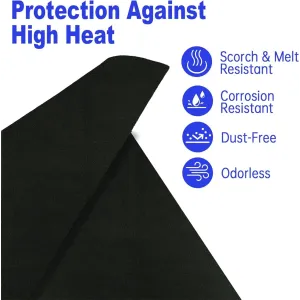 Fireproof Welding Blanket Certified 5mm Thick Carbon Felt Heat Resistant Mat up to 3000F for Soldering Firepit Grill Welding