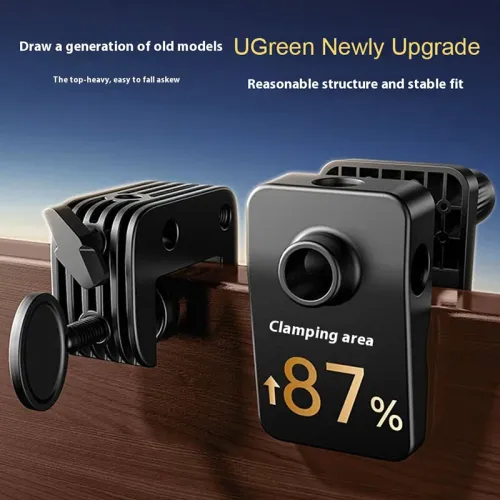 UGREEN LP824 Phone Tablet Bedside Holder Adjustable Arm Carbon Steel Sturdy Mount for 4-12.9 Inch iPhone Switch Kindles Anti-Slip Silicone Multi-Scenario Desktop Clamp Stand Live Streaming Video Bracket