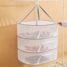 Folding Hanging Drying Rack Mesh Dryer with Zippers For Shrimp Fish Fruit Vegetables Herb