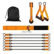 KALOA300lbs Adjustable Resistance Bands Set with Handles for Muscle Strength Slim Fitness Training Home Gym Exercise