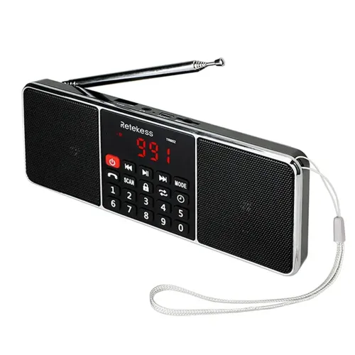 TR602 Portable Radio AM FM Receiver Bluetooth Speaker MP3 Player Rechargeable Battery AUX Input Telescopic Antenna