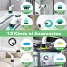 Tevorex 12-in-1 Cordless Electric Power Scrubber, Adjustable Telescopic Handle, 430RPM Motor, Type-C Charging, for Tile, Grout, Bathroom & Kitchen