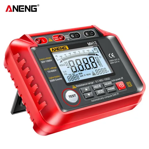 ANENG MH12 Insulation Earth Resistance Tester Digital Meter AC DC Ammeter Transistor Tester LCD Megohmmeter Meter Voltmeter Detect