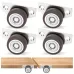 Small Side Mount Caster Wheels 1.25 Inch Set of 4 Rubber Wheels Rigid Casters Furniture Rollers Underbed Drawers DIY Project Non-Marking Smooth Glide 140 LBS Capacity