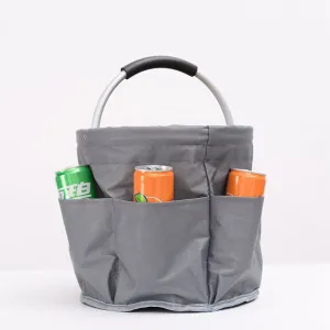 Portable Oxford Cloth Storage Basket Picnic Basket Storage Bag Picnic Bag Wash Storage Swimming Tool Chair Handheld Foldable Storage Basket for Home Travel