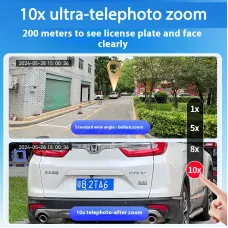 10K UHD WiFi 6 PTZ Camera 8MP Wireless Outdoor 10X Zoom Three Screen Four Lens Automatic Tracking Two-way Intercom Waterproof Security CCTV Camera