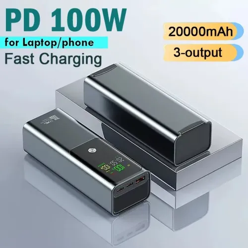 HT-K81 100W 20000mAh Power Bank Digital Display External Battery Power Supply with 2 Inputs & 3 Outputs Support PD3.1 Fast Charging for iPhone 16 16 Pro 15 14 13 Pro Max for Huawei Pura X for Xiaomi 15pro