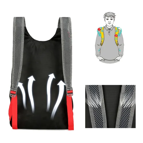 IPRee Multifunctional Outdoor Folding Backpack High Density Lightweight Waterproof Nylon Fabric Sports Bag for Camping Hiking Travel