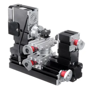 EU Plug 60W Mini Metal Rotating Lathe Wood Lathe 12000RPM Motorized Jigsaw Grinder Wood Metal Lathe