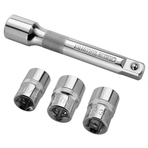 5PCS Torque Wrench Set 28-210Nm Bi-Directional Heat-Treated Steel Includes 3 Sockets 1 Extension Bar High Precision Tool