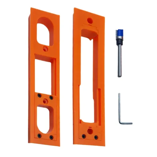 Door Hinge Jig ABS Material Lightweight Anti Slip Design Easy Installation Precision Template Garage Exterior Door Woodworking Repair Tool 9 x 2 Inches Orange