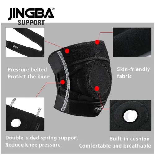 JINGBA SUPPORAdjustable Knee Pads Breathable Outdoor Sports Knee Brace Support Belt Basketball Fitness Knee Protector Kneecap