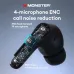Monster D02 TWS Earbuds Wireless bluetooth V6.0 Earphone 4-Mic ENC Call Noise Cancelling 13mm Drivers 24H Playback Low Delay Sports Headphones