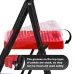 [US Direct]Portable Folding Ladder Red 4 Step Anti-Slip Wide Pedal Versatile Use for Home Office Garden