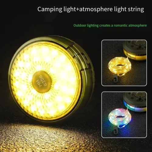 Tent String Lights USB Rechargeable Outdoor LEString Lights,Outdoor Camping Tent LELantern Lamp - Dimmable Tent String Lights