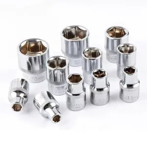 CRV 3/8 Ratchet Socket Wrench Set 21 Pieces Chrome Vanadium Steel Tool Kit Automotive Repair Hand Tools Garage Workshop Socket Sizes 6mm to 24mm