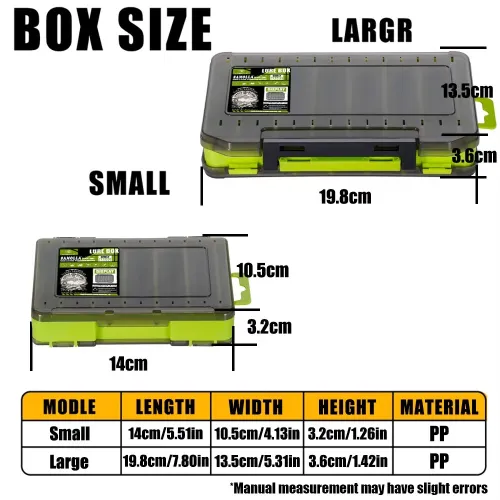 SAMOLLA 12/14 Compartments Double Sided Fishing Tackle Box Y-slot Fishing Gear Organizer Fishing Tool Storage Case