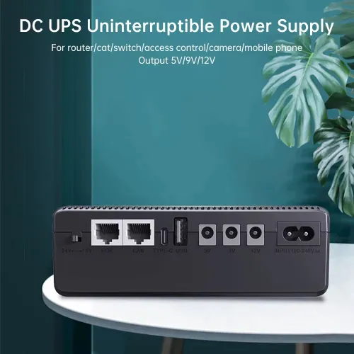 DC UPS Mini Uninterrupted Power Supply 5V 9V 12V Output for Routers Cameras 18W Battery Backup 10400mah  EU/US Plug