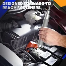 Rafford 1/2 Inch Heavy Duty Extension Wrench 17 Inch Alloy Steel Impact Design 5 Versatile Adapters Tight Spaces Automotive Plumbing Repair Tool